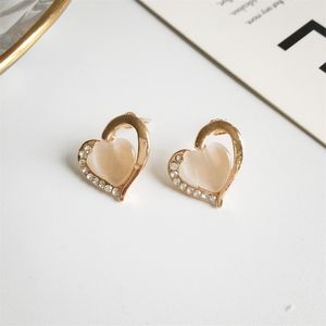 LAST PAIR! Opal Heart Rhinestone Earrings